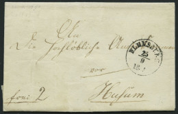 SCHLESWIG-HOLSTEIN Brief Aus Wallsbüll (1851) Mit K1 FLENSBURG, Pracht - Prefilatelia
