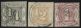 THURN Und TAXIS 26,28/9 O, 1862, 1/4, 1/2 Und 1 Sgr., 3 Breitrandige Pracht- Und Kabinettwerte - Altri & Non Classificati