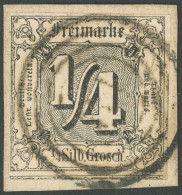 THURN Und TAXIS 26 BrfStk, 1864, 1/4 Sgr. Schwarz, Voll-überrandig, Prachtbriefstück, Gepr. Pfenninger - Andere & Zonder Classificatie