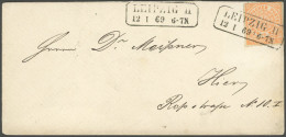 NDP 3 BRIEF, 1868, 1/2 Gr. Orange, Einzelfrankatur Auf Ortsbrief Mit R2 LEIPZIG II, Pracht - Otros & Sin Clasificación
