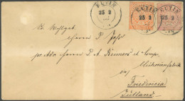 NDP 3,4 BRIEF, 1868, 1/2 Gr. Orange Und 1 Gr. Mittelrötlichkarmin Mit K2 EUTIN Auf Brief Nach Dänemark, Feinst (etwas Un - Covers & Documents