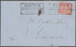 NDP 4 BRIEF, 1868, 1 Gr. Mittelrötlichkarmin Mit R3 BARMEN WICHLINGHAUSEN Auf Prachtbrief Nach Ganzweiler - Brieven En Documenten