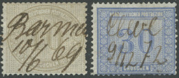 NDP 25/6 O, 1869, 10 Gr. Braungrau Und 30 Gr. Graublau, üblich Gezähnt Pracht, Mi. 270.- - Otros & Sin Clasificación