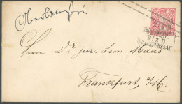 NDP U 1bA BRIEF, 1868, 1 Gr. Rosa, Schwarzer Überdruck, L3 WETZLAR FRANKFURT II, Pracht - Interi Postali