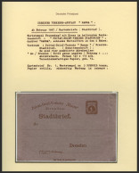 DRESDEN C K BRIEF, HANSA: 6 Verschiedene Kartenbriefe (davon 5 Ungebraucht) Sowie 2 Verschiedene Streifbänder (1x Gebrau - Private & Lokale Post