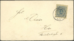 KIEL A IV BRIEF, COURIER: 1895, 3 Pf. Blau Düsseldorf, Farblos Durchstochen Mit Stempel COURIER KIEL Auf Ortsbrief, Rück - Correos Privados & Locales