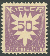 KIEL C 4 , PAKETFAHRT: 1909, 50 Pf. Violett, Postfrisch, Pracht - Private & Local Mails