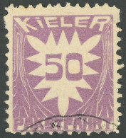 KIEL C 4 O, PAKETFAHRT: 1909, 50 Pf. Violett, Feinst - Private & Lokale Post