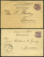 BAHNPOST Warburg-Emden, L3, Je Auf 5 Pf. Ganzsachenkarte Von 1882, 2 Karten Feinst - Maschinenstempel (EMA)