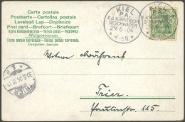 SST Bis 1918 06 BRIEF, KIEL P.A.f.d.K. BRITISCHE GESCHWADER, 29.6.1904, Auf Ansichtskarte S.M. YACHT METEOR, Mit 5 Pf. G - Cartas & Documentos