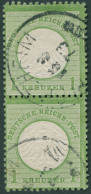 Dt. Reich 7 Paar O, 1872, 1 Kr. Gelblichgrün Im Senkrechten Paar, K1 PFORZHEIM, Pracht, Gepr. Sommer, Mi. 180.- - Usati
