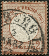 Dt. Reich 21b O, 1872, 21/2 Gr. Rotbraun, Mit Hufeisenstempel HAMBURG I.A., Farbfrisches Prachtstück, Fotobefund Krug, M - Usati