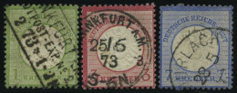 Dt. Reich 23,25/6 O, 1872, 1, 3 Und 7 Kr. Große Brustschilde, 2 Prachtwerte, Mi. 144.- - Used Stamps