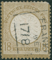 Dt. Reich 28 O, 1872, 18 Kr. Ockerbraun, R3 Frankfurt Div. Mängel - Fein, Mi. 2800.- - Gebraucht