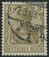 Dt. Reich 69I O, 1902, 3 Pf. Germania Mit Plattenfehler Erstes E In Deutsches Unten Ohne Querstrich, Pracht, Mi. 55.- - Usados