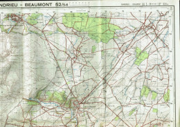 Institut Géographique Militaire Be - "GRANDRIEU-BEAUMONT" - N° 52/5-6 - Edition: 1970 - Echelle 1/25.000 - Carte Topografiche