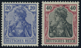 Dt. Reich 97IIa,90IIa , 1915/6, 5 M. Kriegsdruck, Gezähnt A Und 40 Pf. Dunkelrötlichkarmin/schwarz, Postfrisch, 2 Pracht - Nuovi