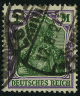 Dt. Reich 150PFI O, 1920, 1 M. Dunkelviolett/dunkelgrün Mit Abart D Beschädigt, Pracht, Gepr. Tworek, Mi. 70.- - Used Stamps