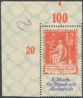 Dt. Reich 234PF , 1922, 12 M. Allegorie Mit Plattenfehler F Unten Links Abgeschrägt (Feld 1), Postfrisch, Pracht - Altri & Non Classificati