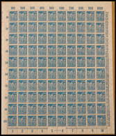 Dt. Reich 239PF I , 1922, 10 Pf. Grauultramarin Im Bogen (100), Dabei Feld 79 Mit Plattenfehler Dicker Weißer Strich übe - Altri & Non Classificati