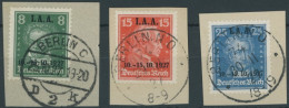 Dt. Reich 407-09 BrfStk, 1927, I.A.A., Prachtsatz Auf Briefstücken, Mi. 250.- - Usados