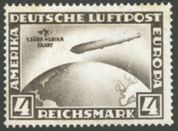 Dt. Reich 439X , 1930, 4 RM Südamerikafahrt, Wz. Stehend, Falzrest, Pracht, Mi. 330.- - Neufs