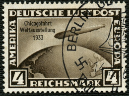Dt. Reich 498 O, 1933, 4 RM. Chicagofahrt, Pracht, Gepr. D.Schlegel, Mi. 250.- - Used Stamps