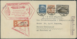 Dt. Reich 498 BRIEF, 1933, 4 RM Chicagofahrt, Prachtstück Mit Zusatzfrankatur Auf Bedarfs-Einschreibbrief (Knitterspuren - Storia Postale