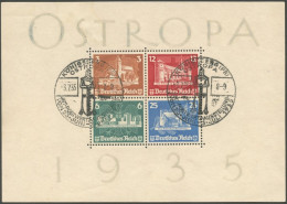 Dt. Reich Bl. 3 O, 1935, Block OSTROPA, Sonderstempel, Wasserzeichen Gebrochen, Marken Pracht, Mi. 1100.- - Otros & Sin Clasificación