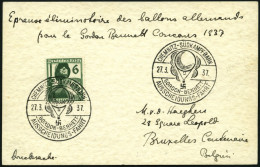 Dt. Reich 644 BRIEF, 1937, 6 Pf. Luftschutz Auf Drucksachenkarte Nach Belgien, Sonderstempel Anlässlich Der Ausscheidung - Covers & Documents