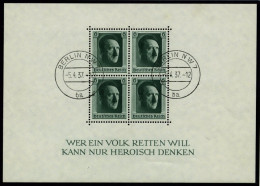 Dt. Reich Bl. 7 O, 1937, Block Hitler Mit Ersttagsstempel, Pracht, R! - Blokken