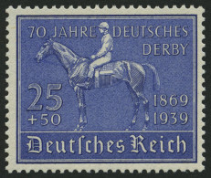 Dt. Reich 698 , 1939, 25 Pf. Deutsches Derby, Pracht, Mi. 80.- - Ongebruikt