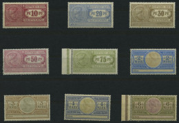 DIENSTMARKEN , 1906, 10 Pf. - 6 Mk. Frachtstempelmarken, Wz. Kreuzblüten, 9 Werte Postfrisch, Pracht - Servizio