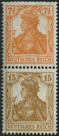 ZUSAMMENDRUCKE S 7aa , 1916, Germania 71/2 + 15, Falzrest, Feinst (Eckbug), Mi. 300.- - Zusammendrucke