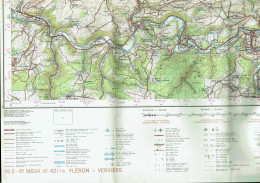 Institut Géographique Militaire Be - "FLERON-VERVIERS" - N° 42/7-8 - Edition: 1974 - Echelle 1/25.000 - Topographische Karten
