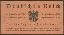 ZUSAMMENDRUCKE MH 33 , 1933, Markenheftchen Hindenburg, Deckel Bügig, Heftchenblätter Pracht, Mi. 900.- - Zusammendrucke
