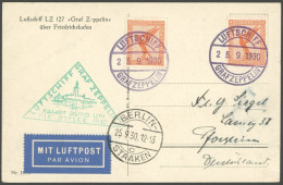 ZEPPELINPOST 88Ec BRIEF, 1930, Ostseefahrt, Bordpost Der Rückfahrt, Abgabe Berlin, Prachtkarte - Luchtpost & Zeppelin