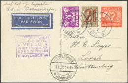 ZEPPELINPOST 99A BRIEF, 1930, Fahrt In Die Niederlande, Venlo-Friedrichshafen, Prachtkarte - Airmail & Zeppelin