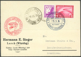 ZEPPELINPOST 319A BRIEF, 1935, 12. Südamerikafahrt, Bordpost, Prachtkarte - Luft- Und Zeppelinpost