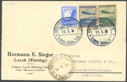 ZEPPELINPOST 349A BRIEF, 1936, 4. Südamerikafahrt, Bordpost, Prachtkarte - Luft- Und Zeppelinpost