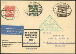 ZULEITUNGSPOST 88 BRIEF, Danzig: 1930, Ostseefahrt, Private Luftschiffkarte, Pracht, Sieger Unbekannt!, Ohne Ankunftsste - Correo Aéreo & Zeppelin