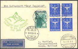 ZULEITUNGSPOST 222 BRIEF, Niederlande: 1933, Schweizfahrt, Abwurf Bern, Prachtkarte - Posta Aerea & Zeppelin