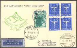 ZULEITUNGSPOST 222 BRIEF, Niederlande: 1933, Schweizfahrt, Abwurf Bern, Prachtkarte - Correo Aéreo & Zeppelin