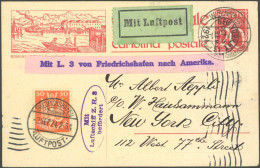 ZULEITUNGSPOST 20 BRIEF, Schweiz: L.Z. R.3, Amerikafahrt, Aufgabe Als Bodensee Schiffspost, Prachtkarte, R! - Correo Aéreo & Zeppelin