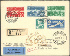 ZULEITUNGSPOST 150 BRIEF, Schweiz: 1932, 3. Südamerikafahrt, Einschreibbrief, Pracht - Airmail & Zeppelin