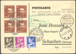 ZULEITUNGSPOST 170Aa BRIEF, Schweiz: 1932, Luposta-Rundfahrt, Abwurf Rönne, Karte Feinst - Airmail & Zeppelin