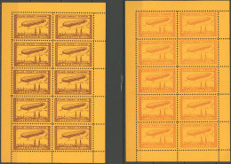 HALBAMTLICHE FLUGMARKEN 11NDa,b KB , 1913, Sogenannte Barz-Neudrucke, Je Im Kleinbogen, Postfrisch, Pracht, Mi. (120.-) - Aviones