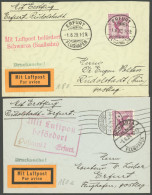 ERST-UND ERÖFFNUNGSFLÜGE 28.36.01/02 BRIEF, 1.6.1928, Erfurt-Schwarza Und Schwarza-Erfurt, 2 Prachtbriefe - Aviones