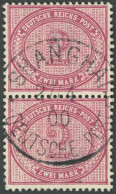 DP CHINA V 37e O, 1899, 2 M. Dunkelrotkarmin Im Senkrechten Paar, Stempel SHANGHAI D.P. B, Pracht - China (oficinas)