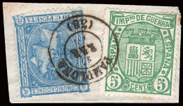 Navarra - Edi O 164+154 - Fragmento Mat Fech. Tp. II "Pamplona" - Used Stamps